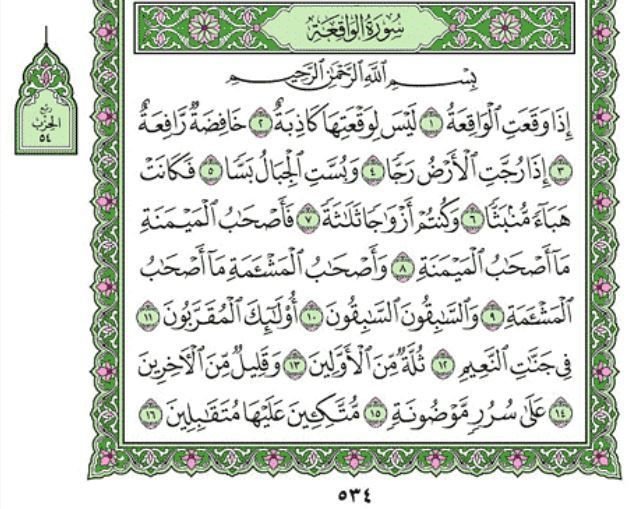 What do you know about Surah Waqiah?